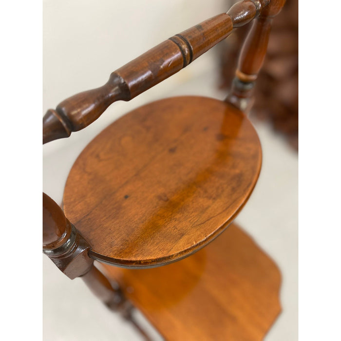 Vintage Two Tiered Side Table With Carved Legs