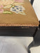 Vintage UK Imported Black Toned Wood Needlepoint Stool Upholstered Accent Bench with Storage on Cabriole Legs