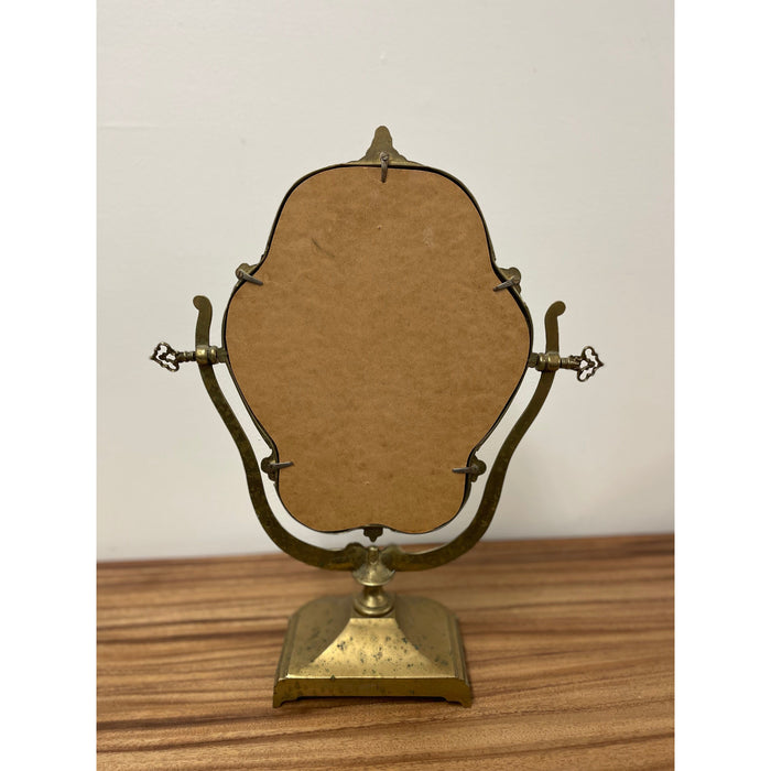 Vintage Victory Style Brass Toned Table Mirror