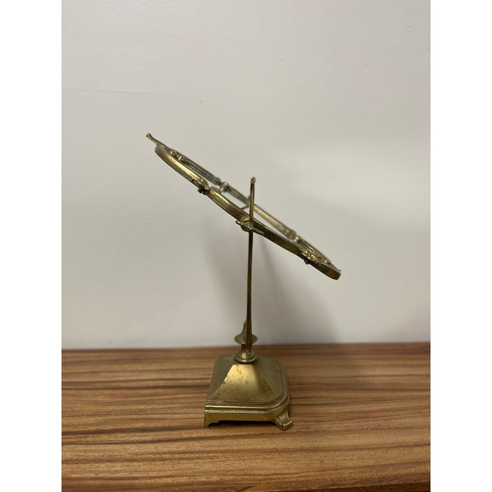 Vintage Victory Style Brass Toned Table Mirror