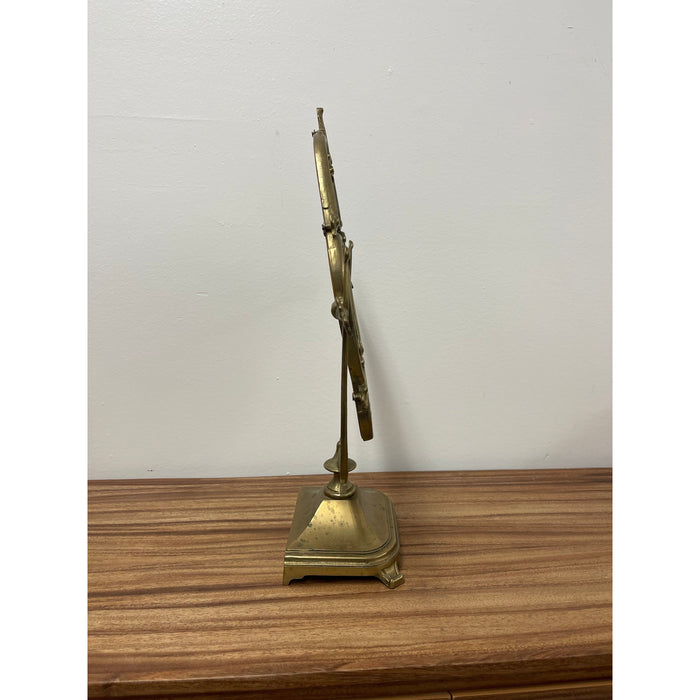 Vintage Victory Style Brass Toned Table Mirror