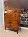 Vintage Walnut Mid-Century Modern Five Drawers Dresser Cabinet by United