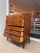 Vintage Walnut Mid-Century Modern Five Drawers Dresser Cabinet by United