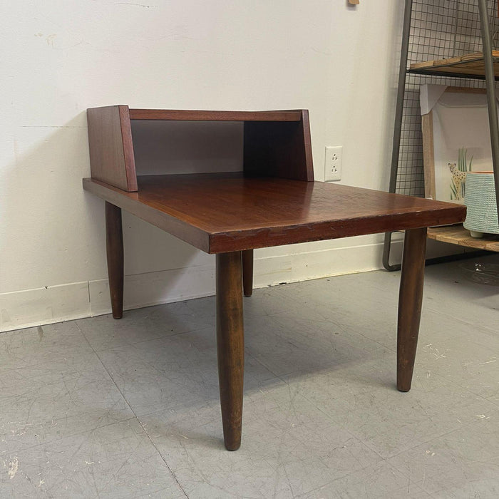 Vintage Walnut Toned Mid Century Modern Accent Table.