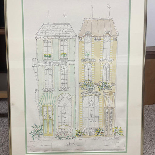 Vintage Watercolor and ink painting signed by Randy Johnson.