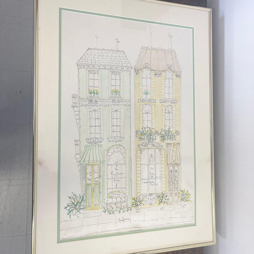 Vintage Watercolor and ink painting signed by Randy Johnson.