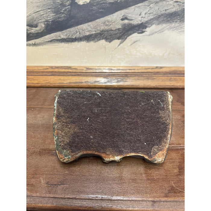 Vintage Weighted Bookend with Motif of Woman and Flowers