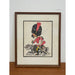 Vintage Whimsical Paint Illustration of British Soldier in Wood Frame