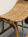 Vintage Wicker Bamboo Curved Bench Rustic Bench