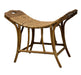 Vintage Wicker Bamboo Curved Bench Rustic Bench