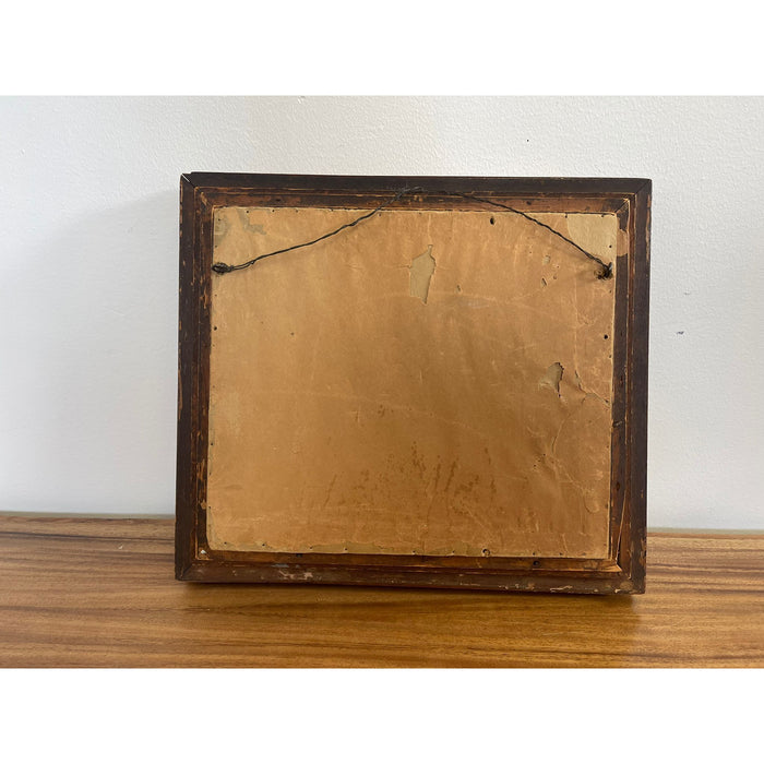 Vintage Wood Framed Mirror With Gilt Wood and Hand Painted Accents.