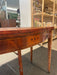 Vintage Wooden Extending Dining Table With Wood Inlay Accents.
