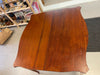 Vintage Wooden Extending Dining Table With Wood Inlay Accents.