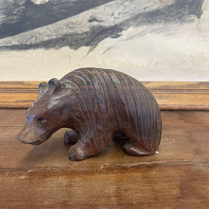 Vintage Wooden Hand caved Bear Figurines