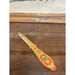 Vintage Wooden Letter Opener With Folk Style Art on Handles.