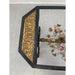 Vintage Wrought Iron Side Table With Ornate Detailing and Glass Top.