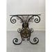 Vintage Wrought Iron Side Table With Ornate Detailing and Glass Top.