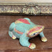 Vintage hand carved and hand painted wooden Frog Figurine
