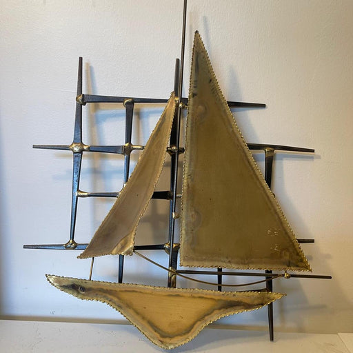 Vintage mid Century Modern nautical boat sculpture wall Decor. (Online purchase only)