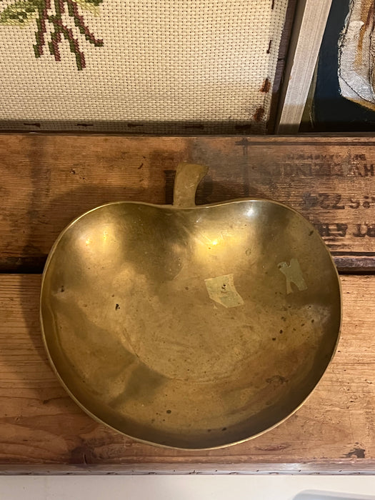 Vintage possibly brass apple shaped Trinket Dish
