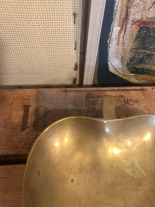 Vintage possibly brass apple shaped Trinket Dish