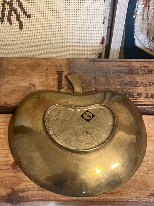 Vintage possibly brass apple shaped Trinket Dish