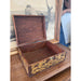 Wooden Box With Pyrography Mosaic and Hinge Clasp