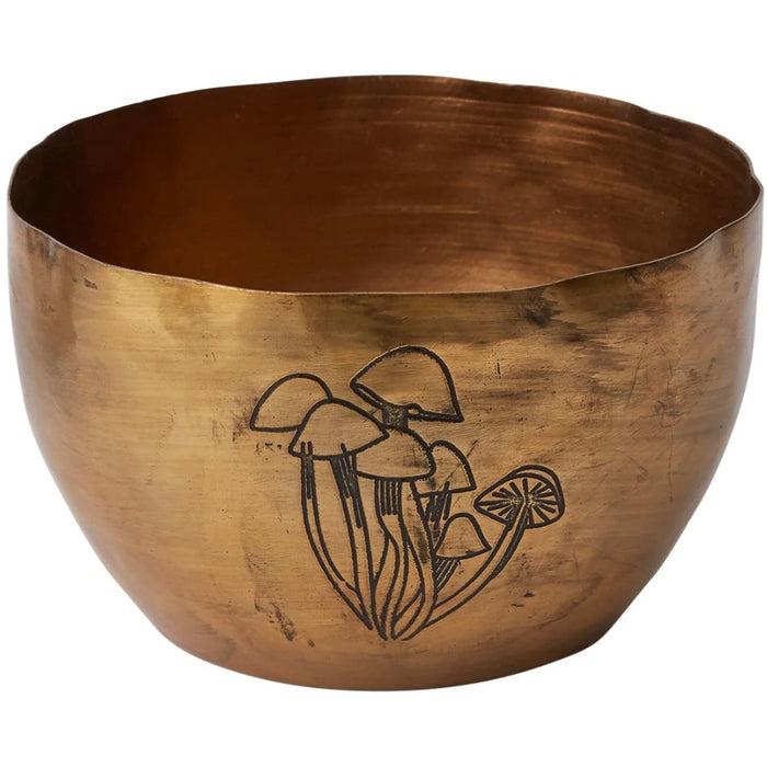 Portobello Bowl Metal Decor Pot Gold Color