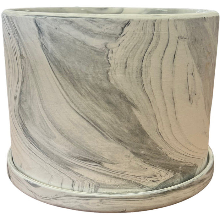 7” Brand New Handmade Marbled Table Planter Vase Drip Tray