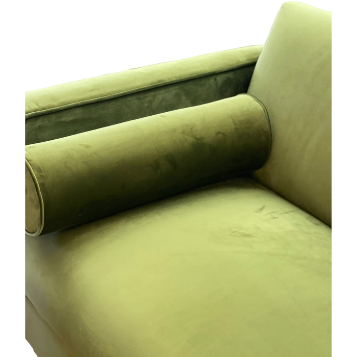 Brand New Loveseat Sofa Avocado Green Velvet Upholstery Solid Wood Frame