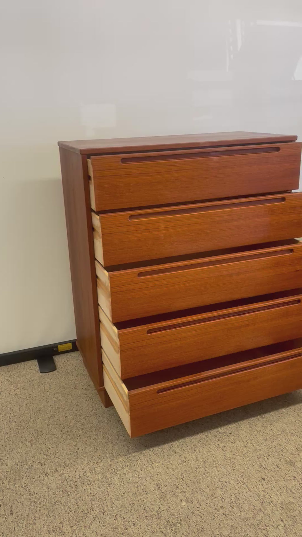 Vintage Danish Mid Century Modern Tallboy Dresser by Nils Jonsson for Torring Mobelfabrik Seattle