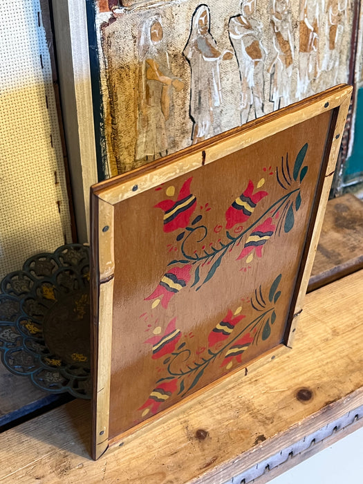 vintage Hand painted decorative folk style wood art ( 0nline