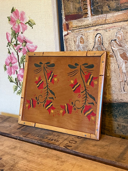vintage Hand painted decorative folk style wood art ( 0nline purchase only)