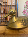vintage mid century modern style brass duck with lid and bowl
