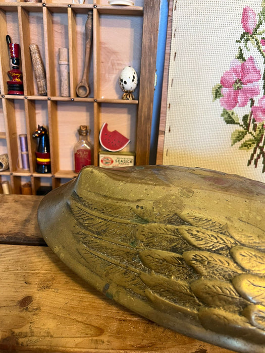 vintage mid century modern style brass duck with lid and bowl