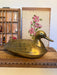vintage mid century modern style brass duck with lid and bowl