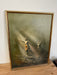 vintage mid century modern style textured painting attributed to Norway Artist Ivar Bruun