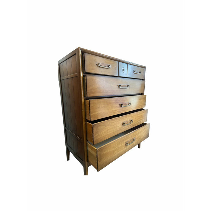 Vintage Drexel Solid Pecan Mid Century Modern Dresser Designed by James Bouffard