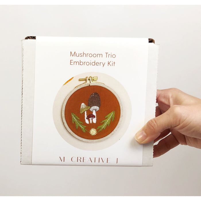 MCreativeJ Mushroom Trio - Intermediate Embroidery DIY Craft Kit