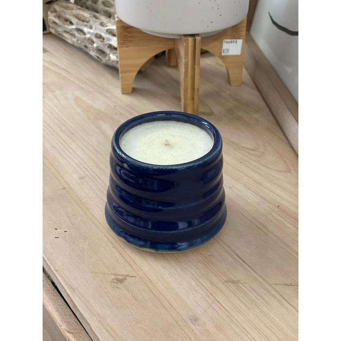 Candle (Blue Ceramic, Dulce de Leche Scent)