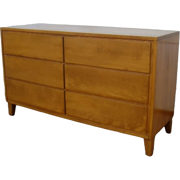 Vintage Mid Century Modern Maple Dresser Cabinet Storage Drawers