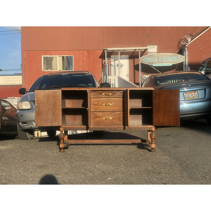 19th Century English Welsh Antique Oak Cabinet Sideboard Buffet or Credenza(Available by online purchase)