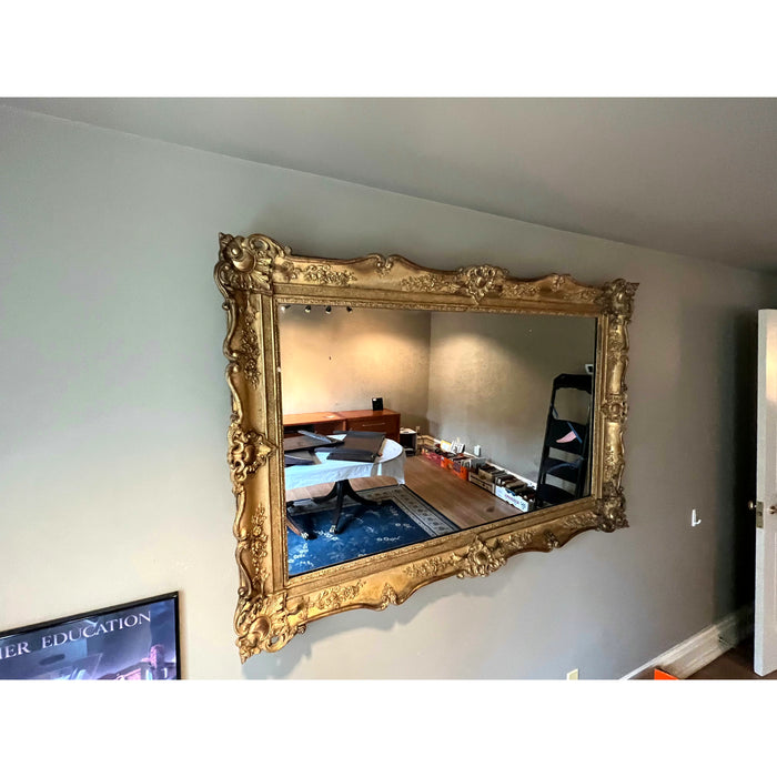 19th Century Rectangular French Napoleon III Giltwood Mirror