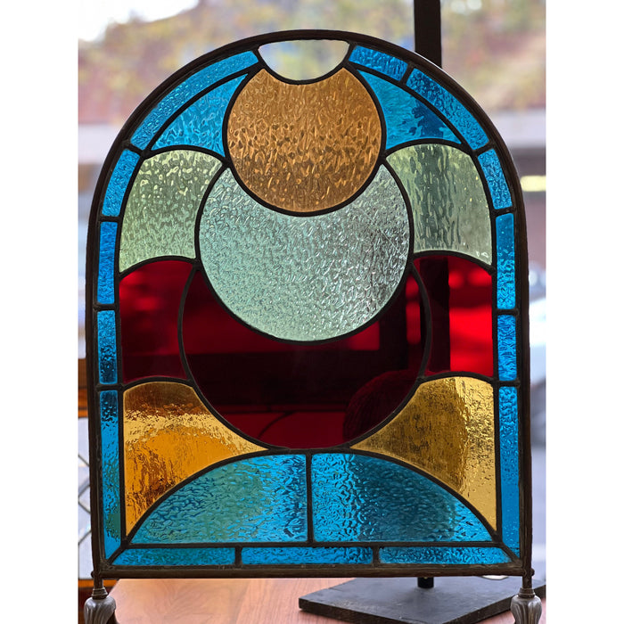 Vintage Stained Glass Decorative Fireplace Cover