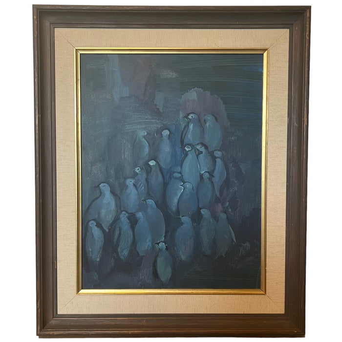 Vintage Framed Abstract Painting by Albert Pactecky , Signed