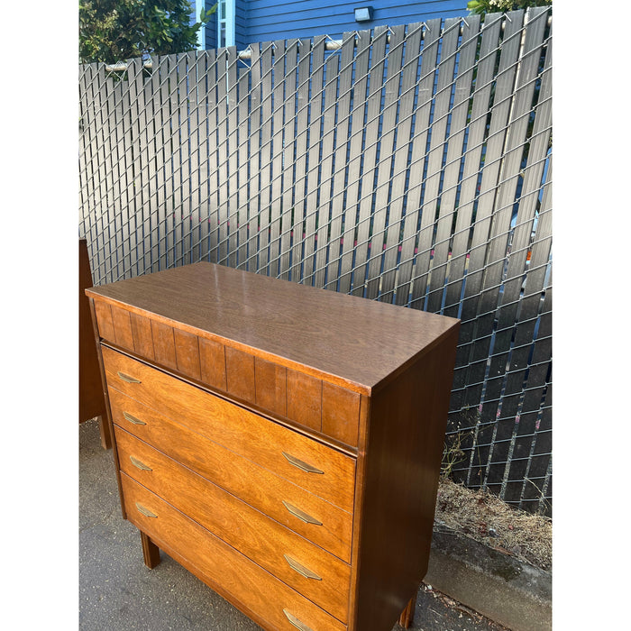Vintage Bassett Mid Century Modern 4 Drawer Dresser Cabinet Storage with Dovetail Drawers (Available for Online Purchase Only)