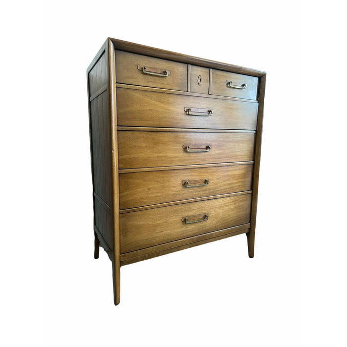 Vintage Drexel Solid Pecan Mid Century Modern Dresser Designed by James Bouffard (Available for Online Purchase Only)