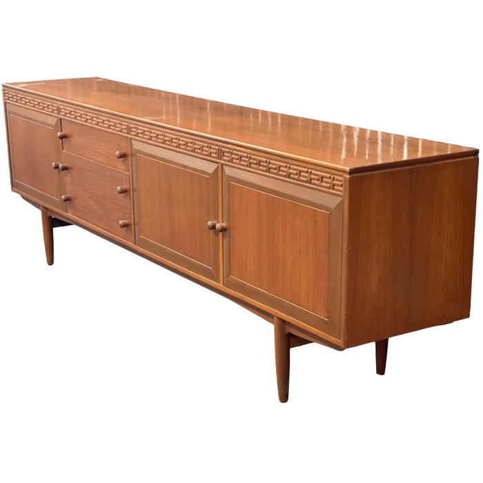 Imported UK Vintage Mid Century Modern Long Credenza/Buffet in the Style of Robert Heritage for Archie Shine Furniture (Available by Online Purchase Only)