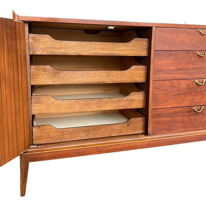 Vintage Mid Century Modern 12 Drawer Dresser Dovetail Drawers