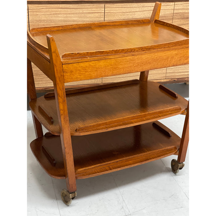 Vintage Mid Century Modern 3 Tiered Cart in the style of Poul Hundevad UK Import